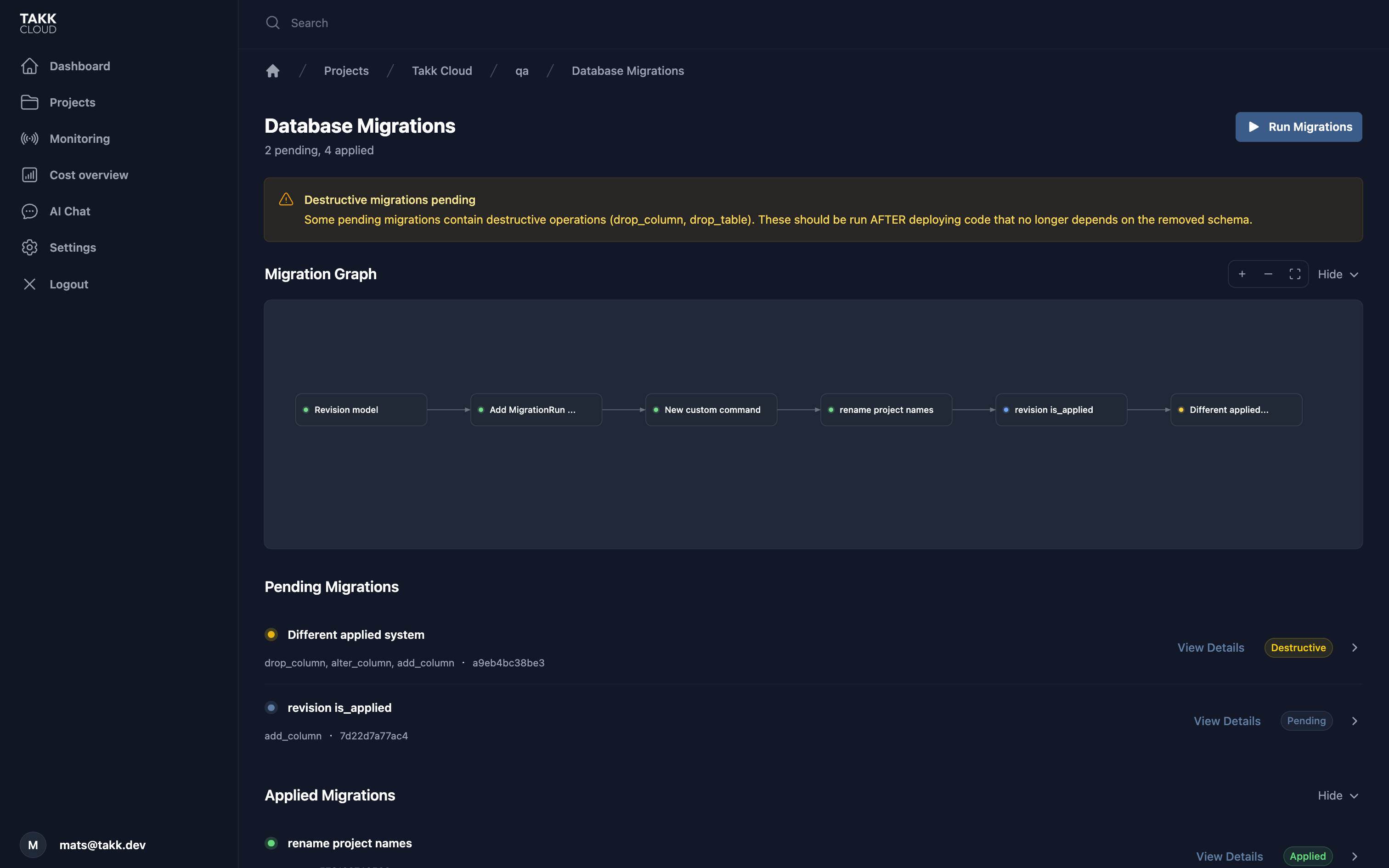 A preview of a pending alembic revision